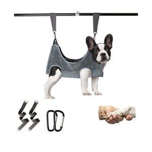 NEW FOXBUS Dog Grooming Hammock Pet Sling Helper Harness Large Gray 2-in-1 Med